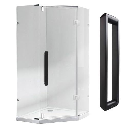 BLUPOWHT バスガラスドアハンドル マットブラック - 安全なコーナー付き、滑らかな防錆スライドドアハンドル、モダンな屋内ハンドルグリップバーツーバー、簡単取り付け(カラー:ワンカラー、サイズ:54cm/21 1/4インチ)