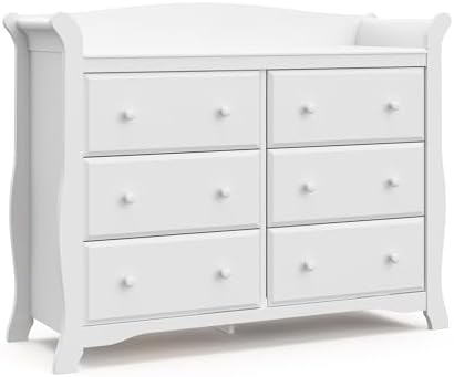 Storkcraft Avalon 6 Drawer Double Dresser, White