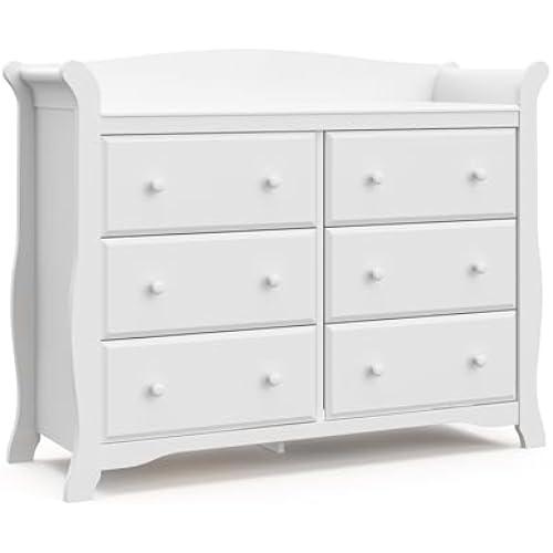 Storkcraft Avalon 6 Drawer Double Dresser, White