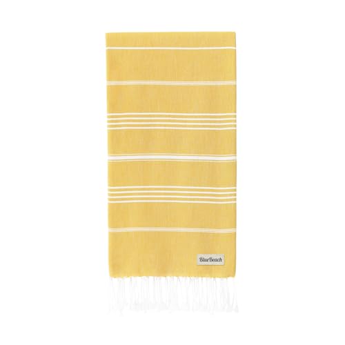 Blue Beach Turkish Hammam Peshtemal Towel 100x180cm Mustard