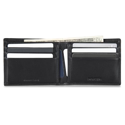 Image of Nautica Men's Bifold Leather Wallet | RFID Blocking | ID Window | Card Slots | Organization | Durable | Stylish