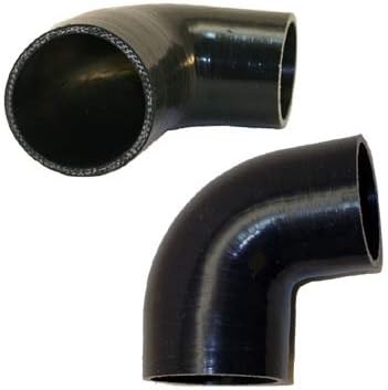 Silicone Reducer, 90 bend - 5.0" to 4.0" - Black