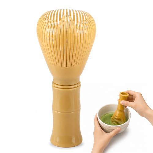 Matcha Whisks Reusable PP Resin Matcha Whisk Japanese Tradition Matcha Accessories Suitable for The Tea CeremonyYellow (YELLOW01)