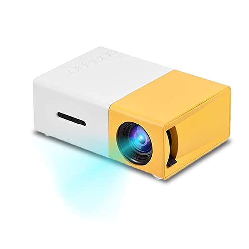 Best Cyber Deals 🔥 Vbestlife Mini Projector,Portable 1080P 600lm 4 : 3 LED Projector Home Cinema Theater Movie Support Laptop PC Smartphone HDMI Input,Great Gift Pocket Projector for Christmas (Yellow&White)