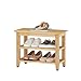 Furshus Wood Shoe Bench for Entryway,Bench with Shoe Rack,Storage Shoe Organizer for Hallway,Living Room,Bedroom (Natural, 23.62''W×11.81‘’D×17.71‘’H)