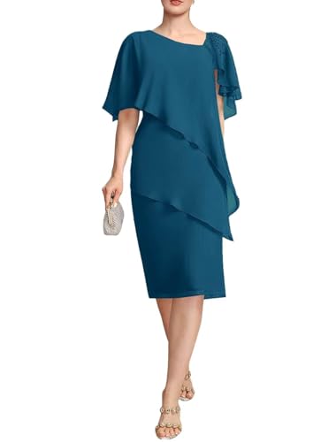 Women's Mother of The Bride Dress for Wedding Knee Length Formal Evening Dresses MD008