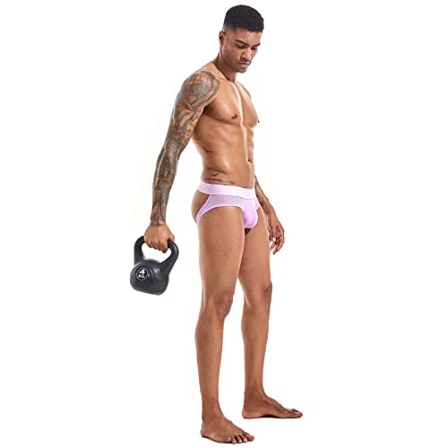 Skysper Jockstrap Athletic Supporters For Men Jock Strap Male Underwear Men's Thong Jockstrap Underwear, Sg07-Purple, Medium #TOP5