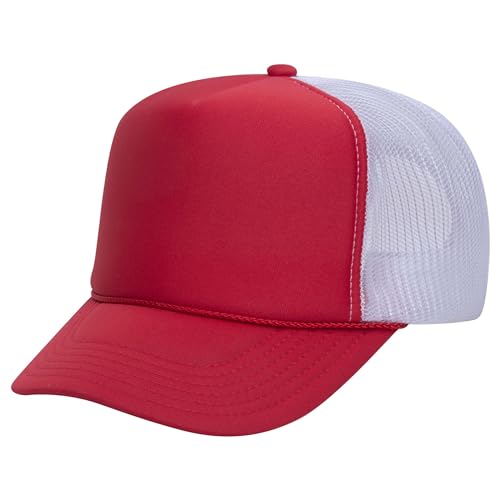 Image of OTTO Polyester Foam Front 5 Panel High Crown Mesh Back Trucker Hats in 97, Bulk, Wholesale