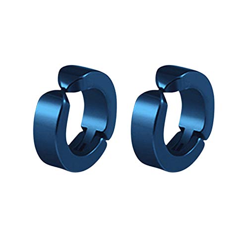 Men Women Titanium Steel Round Small Non Piercing Ear Clip Ear Cuff Clip Jewelry Valentines Day Costume Jewelry For Women (Blue, One Size) #TOP5