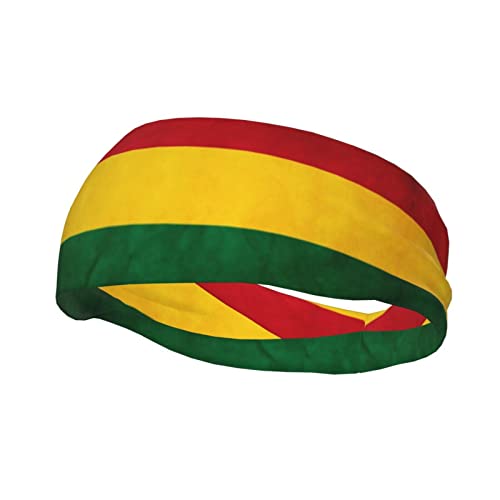 Reggae Rasta Flag Headbands Sweatband Sports Headband Moisture Wicking Workout Sweatbands for Men Women