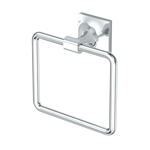 Image of Gatco 5582 Waterline Towel Ring | Modern Hand Towel Holder for Bathroom | Stylish Decorative Hardware, Heavy Duty Metal, EZ Ancor Mounting | Chrome