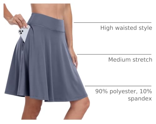Image of ANRABESS Knee Length Skorts Skirts for Women 2026 Summer High Waisted Golf Tennis Skirt Casual Travel Built-in Shorts Clothes