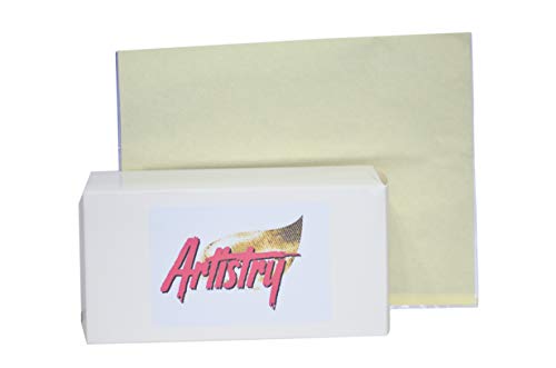 Artistry 100 piezas de agujas de tatuaje mezcladas y 100 puntas mezcladas con 5 hojas de transferencia de papel de plantilla (100 agujas para tatuajes mixtas solamente)