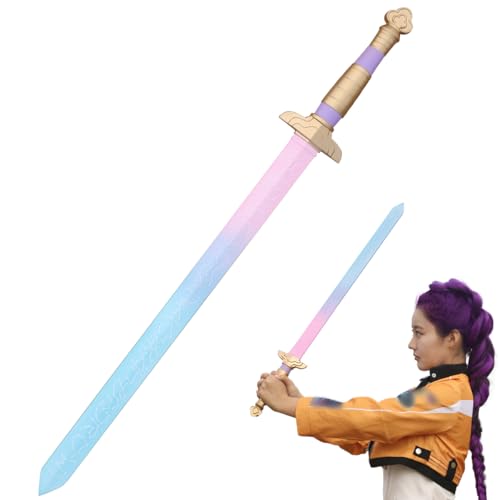 32 Inches One-piece Flexible Sturdy Sword Prop Accessories for Costume Cosplay and Halloween(Blue-Pink Gradient)