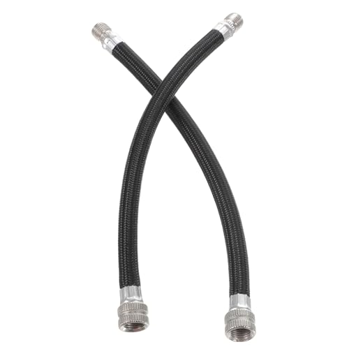 Totority 2 Piezas Tubo De Extensión para Manguera De De Bicicleta Extendido Inflador Manguera De La Extensible Manguera De Repuesto para De Bicicleta. Black