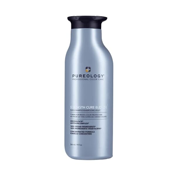 Pureology Strength Cure Blonde Purple Shampoo for Blonde & Lightened Color-Treated Hair, 9 Fl Oz