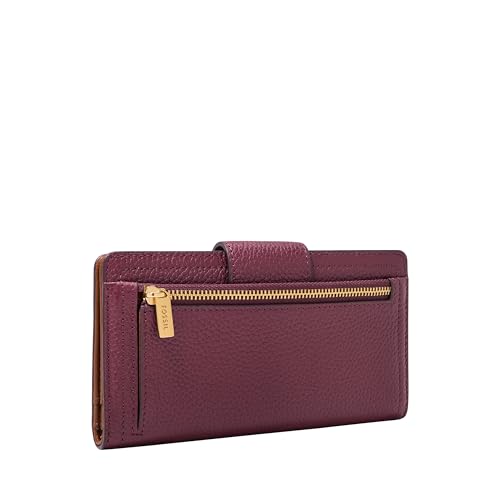 Image of Fossil Women's Logan Leather Wallet RFID Blocking Tab Clutch