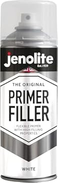 JENOLITE Primer Filler Spray Paint | WHITE | High Fill Multi-Surface Primer Paint | Fills Small Dents & Scratches | Perfect For Car Bodywork, 3D Printer Models & More | 400ml