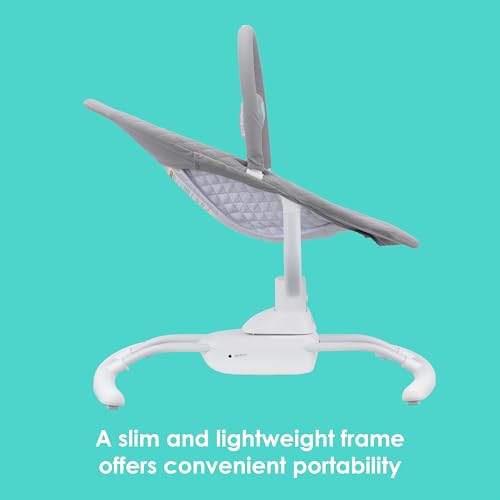 Baby Trend Sit N’ Sway Portable Swing – 3 Sway Speeds, 8 Melodies, Plug‑in or Battery Use, Remote Control, 5‑Point Harness, Removable Headrest & Toy Bar – Dash Grey - image 2