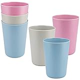 Bamboo Cups for Kids and Adults - Set of 6 – 10 oz Toddler Cups for Drinking, Smoothie, Snack -...