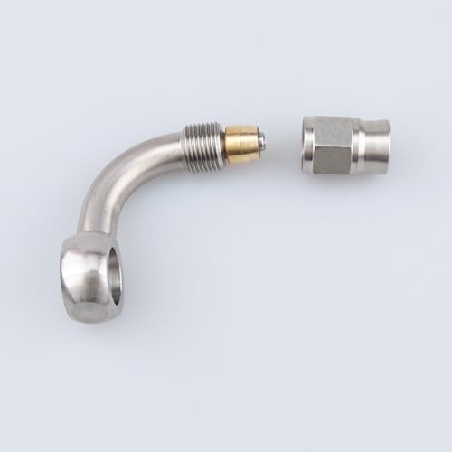 Image of AC PERFORMANCE 3AN to 10.2mm Banjo 90 Degree Brake Hose Fitting Stainless Steel