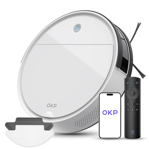 Okp Robot Aspirador Y Fregasuelos Con Mando, 2100pa De Succión, Delgada, Silenciosa, Precisión Para Evitar Obstáculos, Carga Automática, 4 Modos De Limpieza, Controles App Alexa, K5b Blanco Okp Robot Aspirador Y Fregasuelos Con Mando, 2100pa De Succión, Delgada, Silenciosa, Precisión Para Evitar Obstáculos, Carga Automática, 4 Modos De Limpieza, Controles App Alexa, K5b Blanco