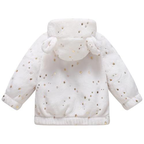 Image of Baby Girl Winter Fleece Coat Toddler Boy Jacket Infant With Hood Warm Outerwear