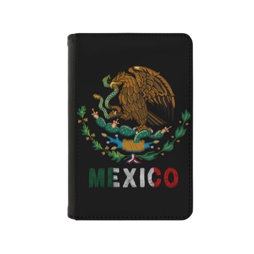 Mexican Mexico Flags Passport Holder Travel Wallet PU Leather Case Protector Cover Credit with Card Slots for Women and Men