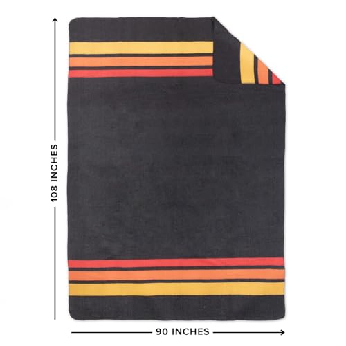 Image of Arcturus Rainier Wool Blanket - Warm, Heavy, Washable, Bed Blanket | Great for Home & Camping (Sunset Peak, King)