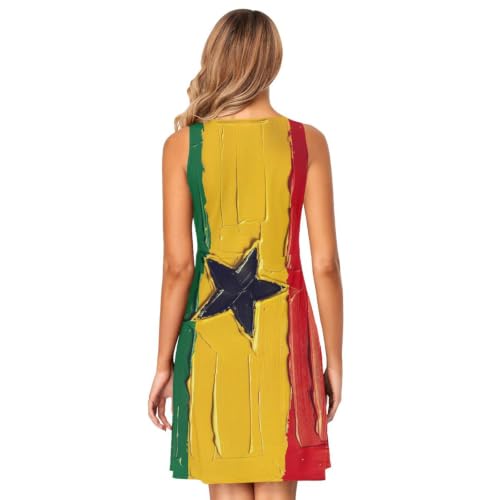 Robe d'été décontractée drapeau Ghana fluide sans manches