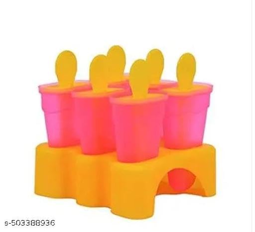 Image of TRISUL 6 Slot Kulfi Maker for Children and Adults | Homemade Candy Mould, Popsicle Moulds and Ice Candy Maker(Pack of 1)1PIS /PINK /STAND /CANDY /310 TR1643