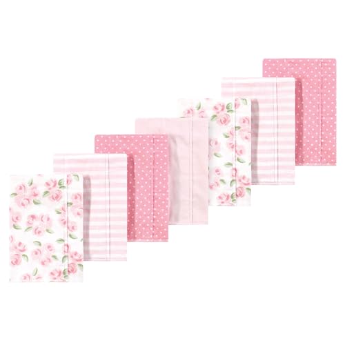 Image of Luvable Friends Little Treasure Flannel Burp Cloths 7pk, Charming Floral