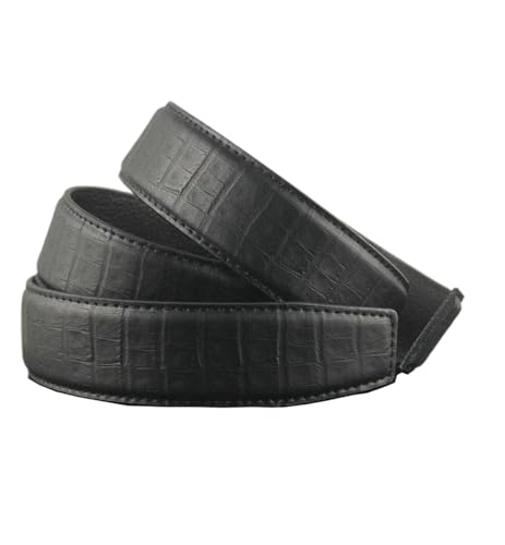 Classic belt, 3.5 cm wide men's belt made of cowhide with crocodile pattern, casual wild belt