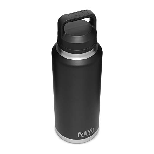 YETI Rambler 46 oz Bottle, Leakproof, Vacuum Insulated, Stainless Steel with Chug Cap, Black