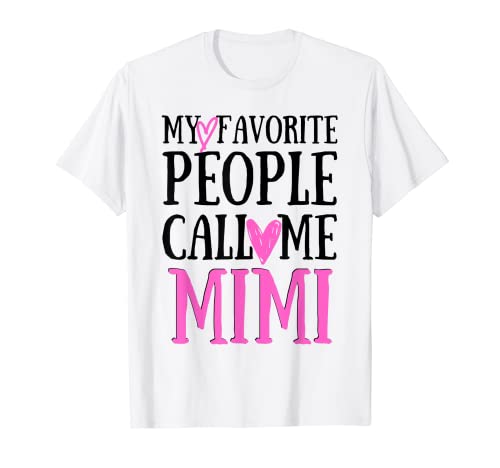 Mis personas favoritas me llaman Mimi Heart Divertido Día de la Madre Camiseta