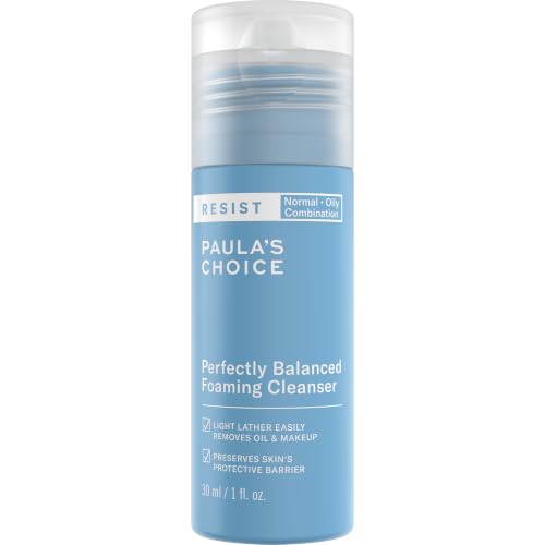Paulas Choice RESIST Anti Aging Foaming Gesichtsreiniger - Cremig Reiniger Bekämpft Unreine Haut & Mitesser - Entferner mit Hyaluronsäure - Akne Empfindliche Haut Mischhaut bis Fettige Haut - 30 ml