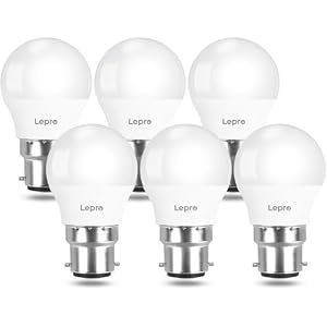 Lepro Bayonet Light Bulbs, 40W Equivalent, Warm White 2700K, 4.9W 470lm B22 LED Bulb, G45 Golf Ball Energy Saving Lightbulbs, 180° Wide Beam, Non-dimmable, Pack of 6