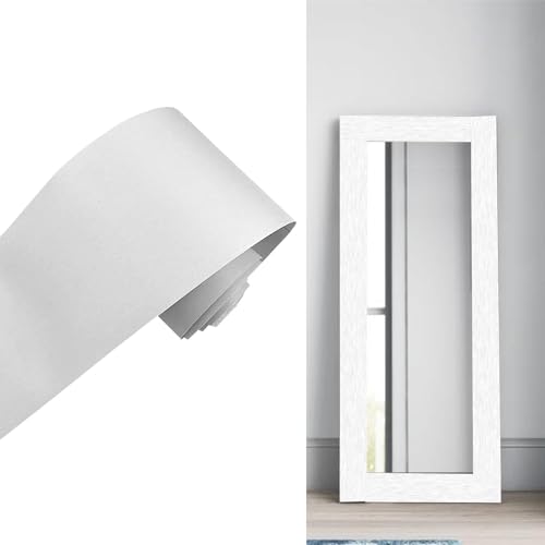 Yija Metallic Color Self Adhesive 3D Peel and Stick Waterproof Wall Border Easy to Apply Kitchen Bathroom Tiles Sticker 4.2x196.8 inch (White)