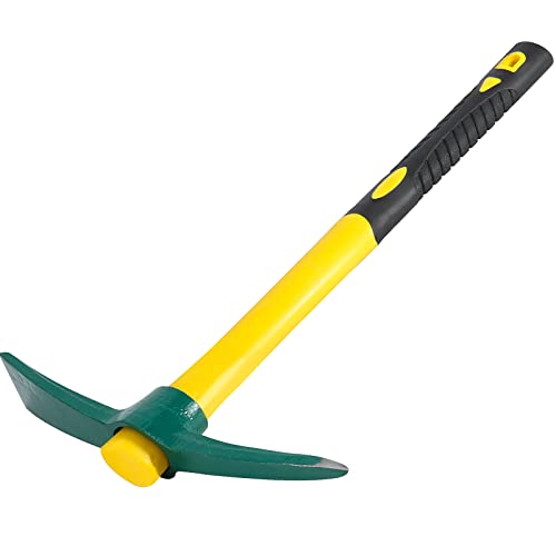 ZEONHEI Pick Mattock Hoe Heavy Duty, Gardening Hand Pick with 15 Inch Shock Absorption Rubber Handle and Forged Head, Pick Axe Hand Tool for Digging Weeding Prospecting Camping - Thumbnail 4