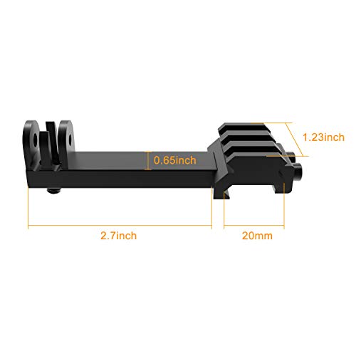 XAegis GoPro Picatinny Mount, 2 in 1 Camera Gun Mount for Picatinny Rail, 20mm Rail Mount for GoPro&Sony Camera