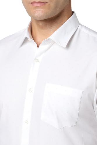 Image of Peter England Men's Cotton Slim Fit Ditsy Printed Full Sleeve Shirt