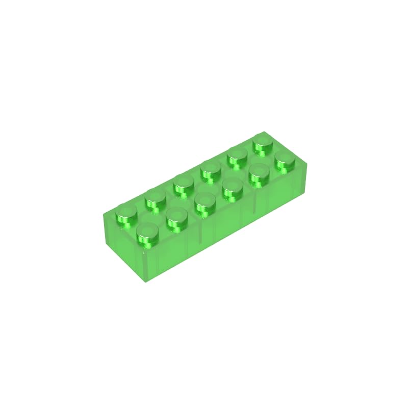 XYEIUGO 44237 Basic Bricks Brick 2x6, Trans Green, 10 PCS — image 1