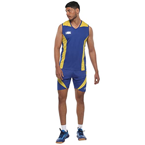 Image of Nivia Flash Volleyball Jersey Set for Men (XS, Royal Blue /Yellow)