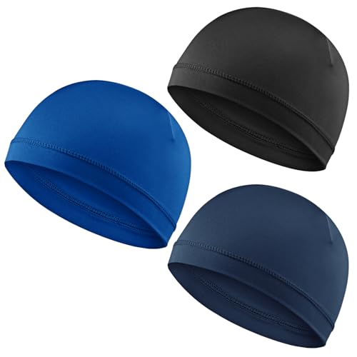 Image of WY LIGHTING LEVEL 3Pcs Skull Caps Soft Lightweight Beanie Hats Moisture Wicking Stretchy Breathable Helmet Liner for Men