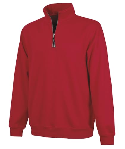 Image of Charles River Apparel Unisex Crosswind Quarter Zip Sweatshirt, Soft Cotton Blend Pullover with Pockets