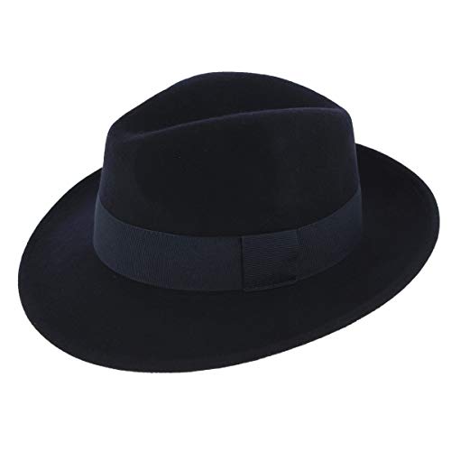 Traclet Chapeau Fédora Feutre Laine Imperméable Vanador Marine 57 cm Cover