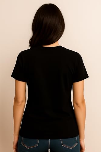 Image of Women's Solid Round Neck Half Sleeves Polyester T-Shirts, Moisture Wicking t-Shirt (Pack of 1)