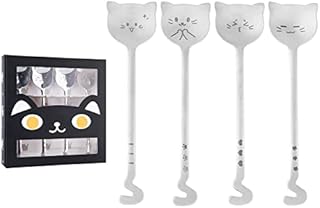 Round Desert Spoons Set of 12 Stainless Steel 6.3inx1.7in Metal Dessert Spoons Mirror Polish Classical Cutlery Ice Cream Spoons QQ CAT Cake Spoons Ideal for Parties Buffet Kitchen Restaurant(R#3)