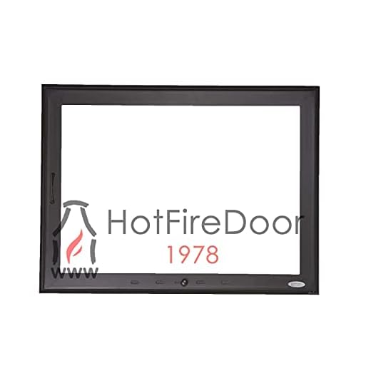Puerta A MEDIDA Chimenea Leña, Cristal Vitroceramico, Regulador Entrada de Aire, +Eficiencia de Temperatura y Seguridad de la Combustion del Fuego. Tamaño y Posición del Tirador A Elegir