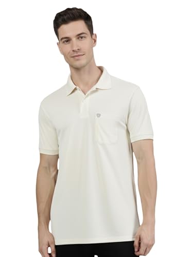 Image of Lux Cozi Men's Cotton Blend Polo T-Shirt with Chest Pocket | Collar T-Shirts for Men | Half Sleeves | Plain - Regular Fit (Pack of 1)